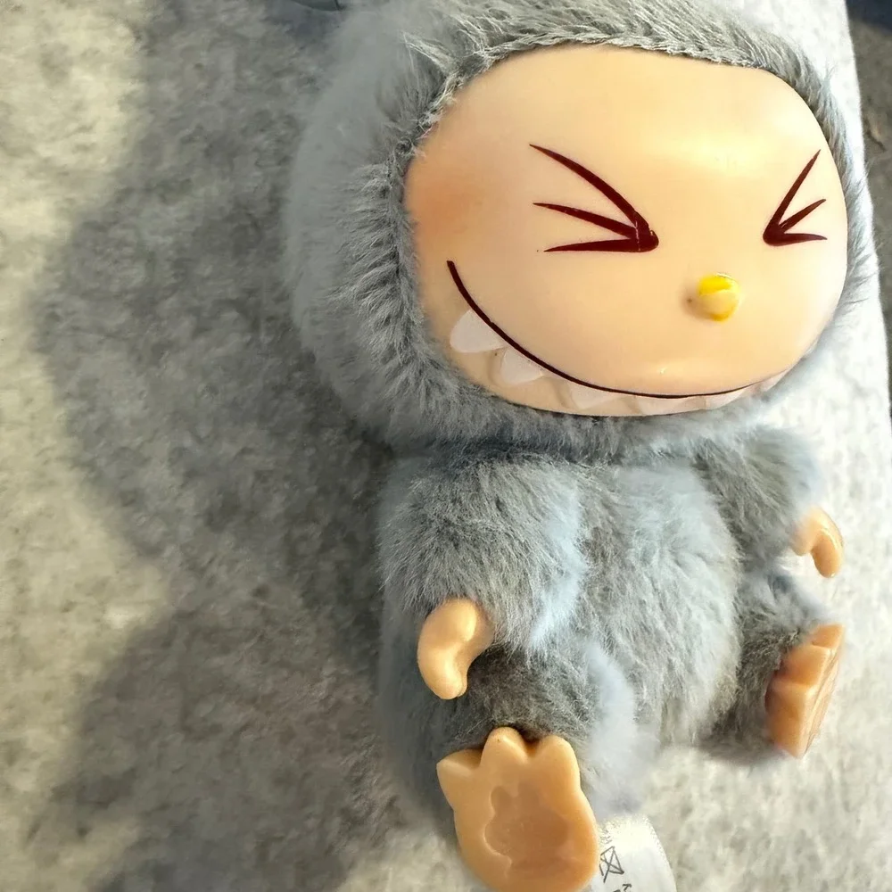 Pop Mart Labubu The Monsters Plush Vinyl Figure Grey Bunny Suit Small Toy Kasing